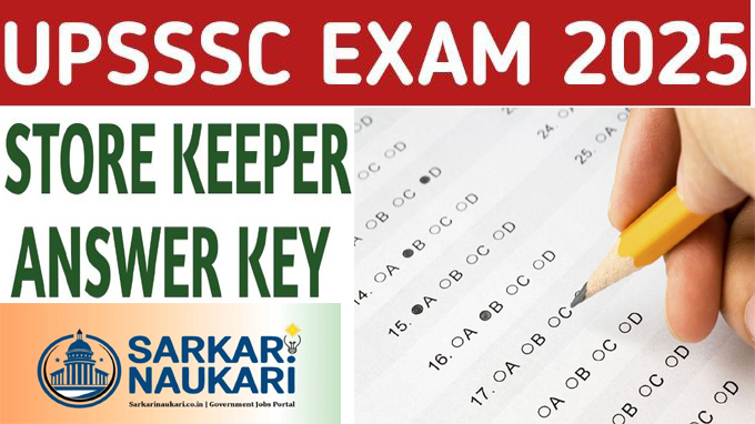 UPSSSC Assistant Store Keeper Answer Key 2025