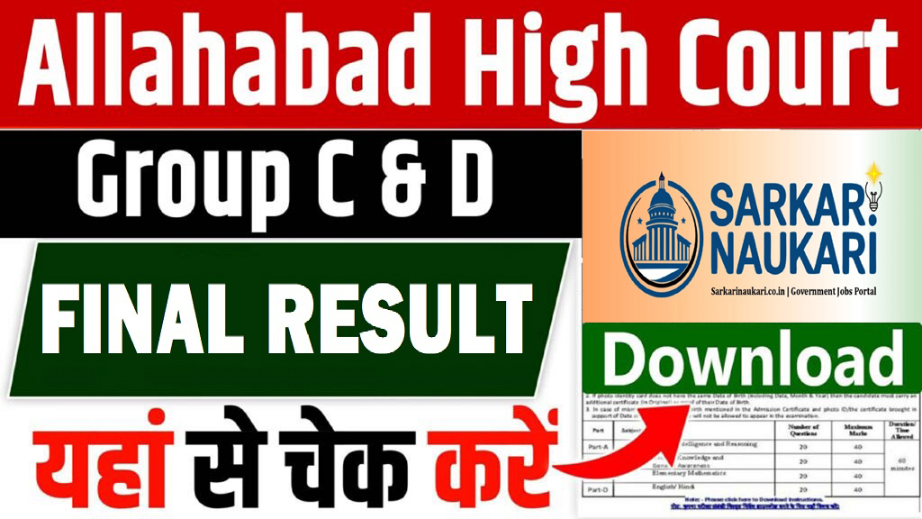 Allahabad High Court Group C, D Final Result 2025
