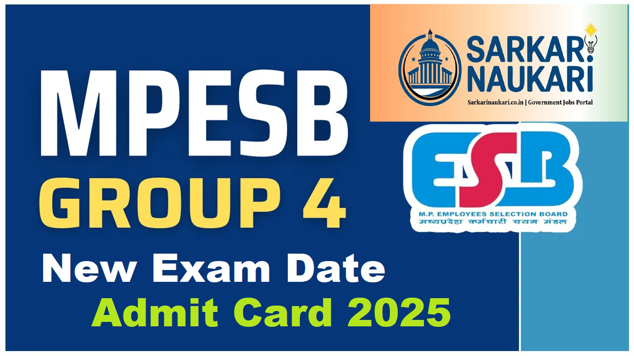 MPESB Group 4 Various Post New Exam Date 2025