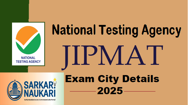 NTA JIPMAT 2025 Exam City Details