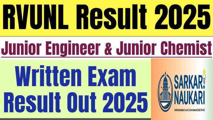 Rajasthan RVUNL Junior Engineer, Jr Chemist Result 2025