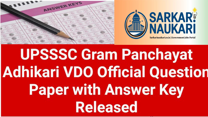 UPSSSC Gram Panchayat Adhikari VDO Answer Key 2025