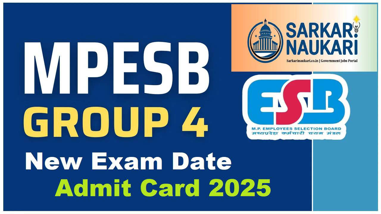 MPESB Group 4 Various Post Admit Card 2025