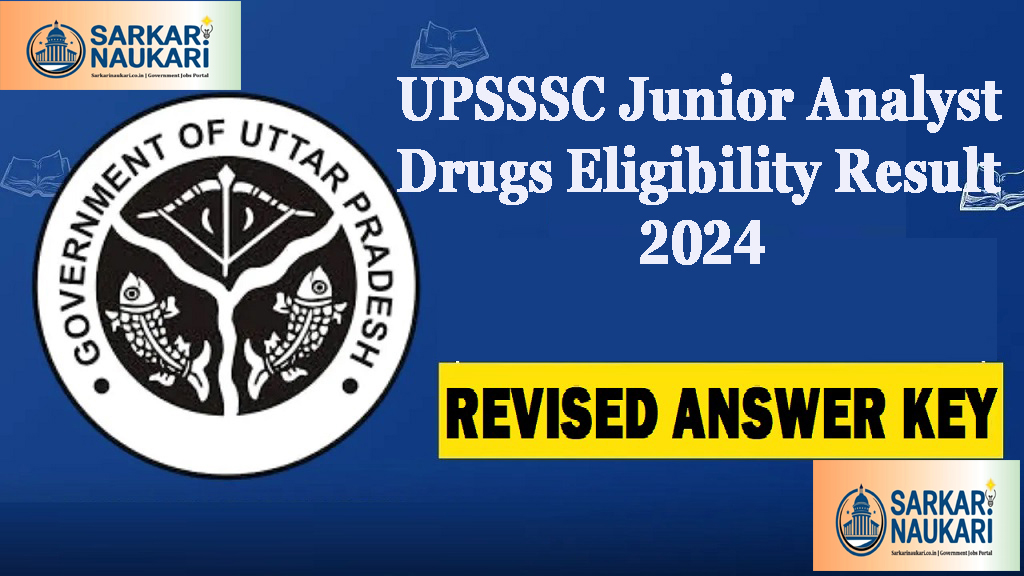 UPSSSC Junior Analyst Drugs 2024 Revised Answer Key