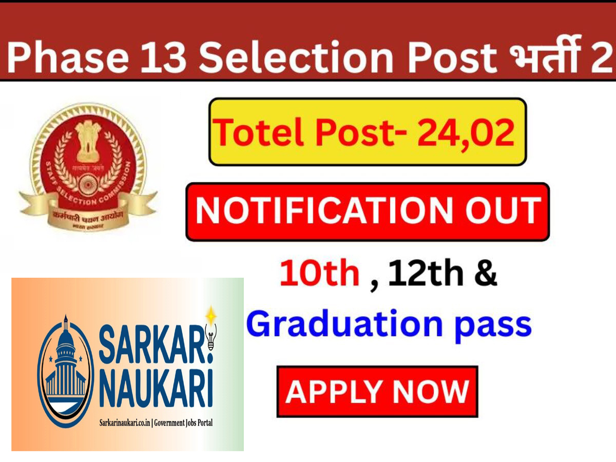 SSC Selection Posts 13th Online Form 2025