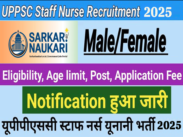 UPPSC Staff Nurse Unani Online Form 2025