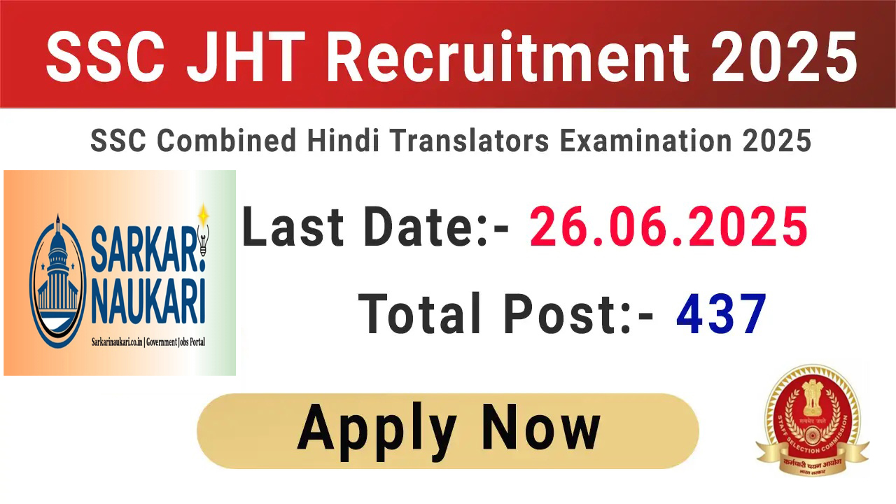 SSC Combined Hindi Translators JHT Online Form 2025